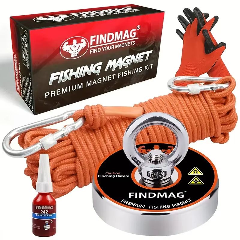 Neodymium Magnet Fishing Kit with Strong Pull Force and Rope | Inspire ...