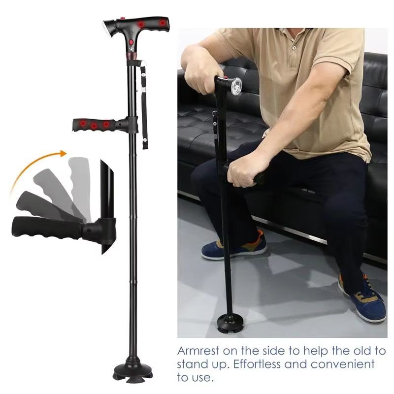 Collapsible Telescopic Walking Cane with LED Light and Alarm | Inspire ...