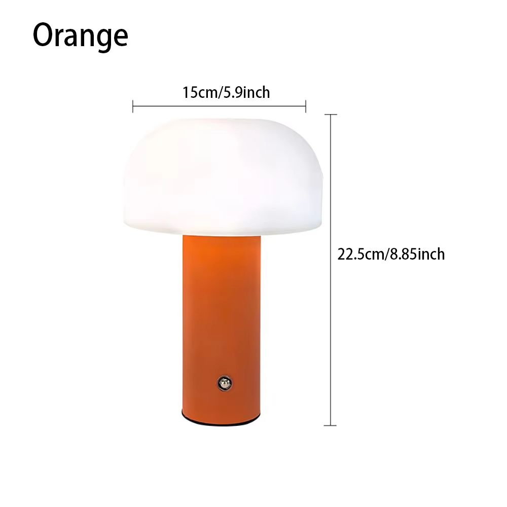 Mushroom Glow LED Rechargeable Table Lamp - Portable 3-Color Dimmable Night Light