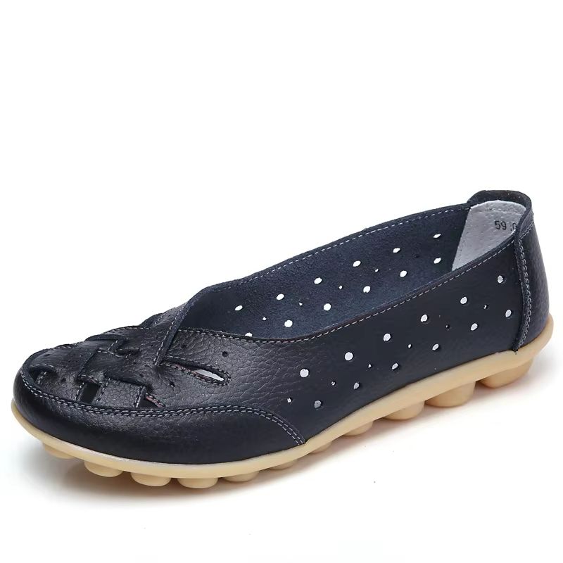 Everyday Comfort Soft Leather Flats - Elegant Slip-On Moccasins