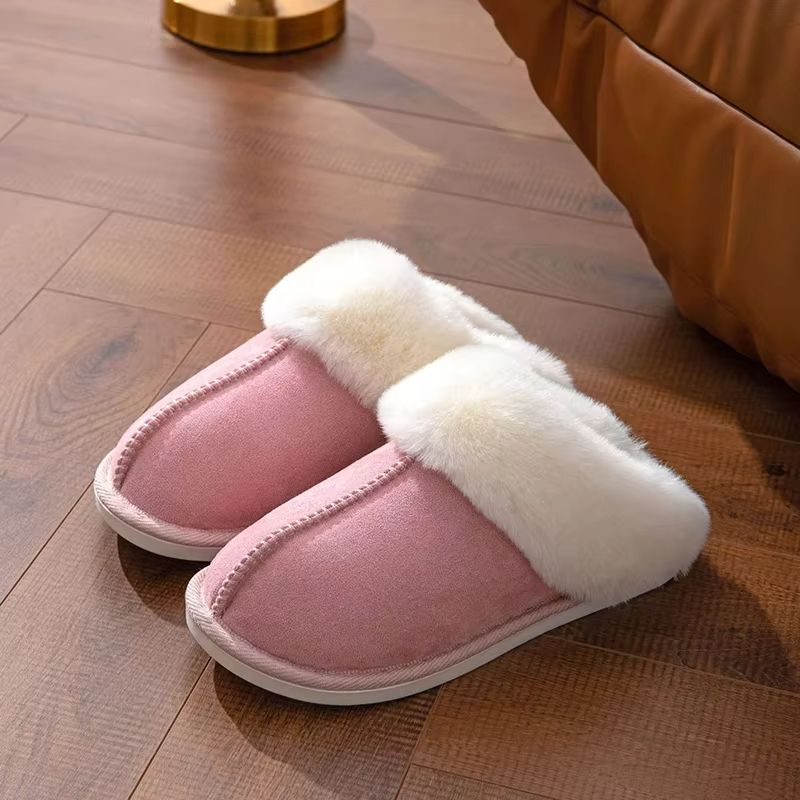 CozyStep Winter Warm Faux Suede Fluffy Slippers – Women's Non-Slip Indoor Home Shoes