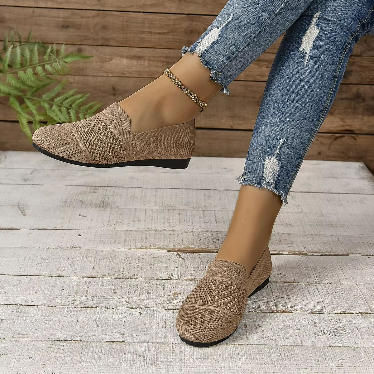 Summer Breeze Mesh Square Toe Flats – Breathable Hollow Out
