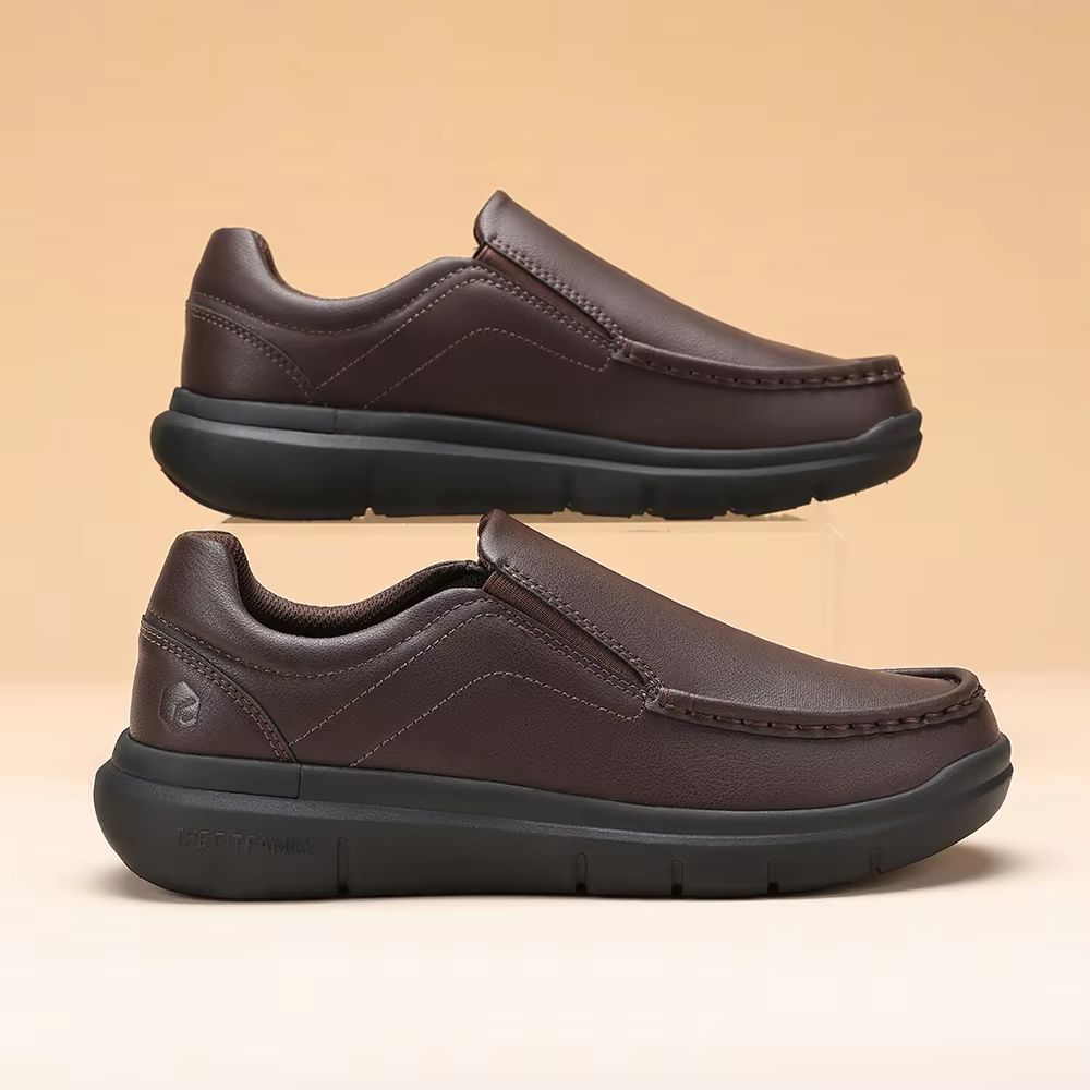 Mens Wide Width Leather Slip On Casual Shoes with Arch Suppo | Inspire Uplift Mens Wide Width Leather Slip On Casual Shoes with Arch Suppo | Inspire Uplift