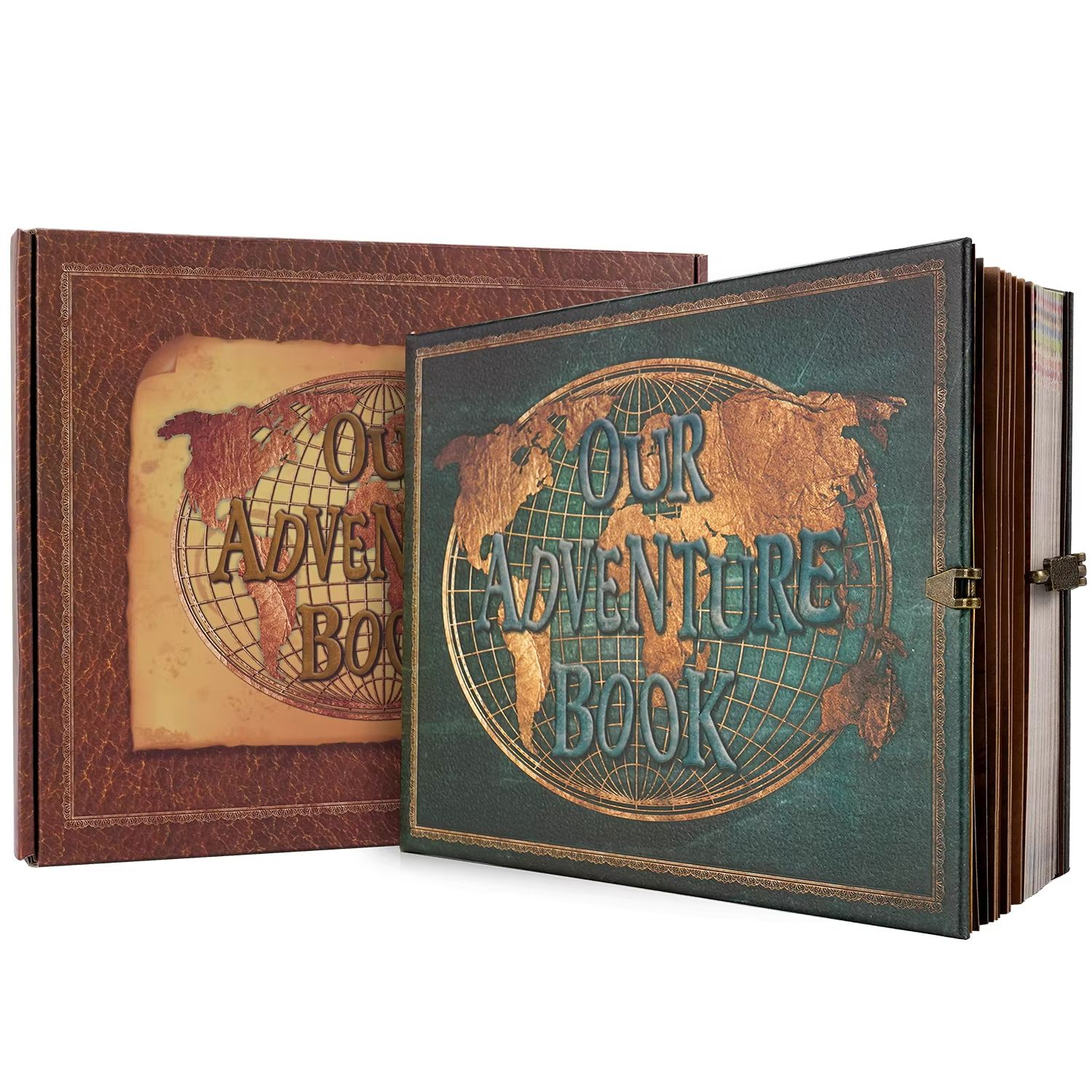 Our Adventure Book Leather DIY Photo Album – Retro Travel Scrapbook & Wedding Memory Guest Book