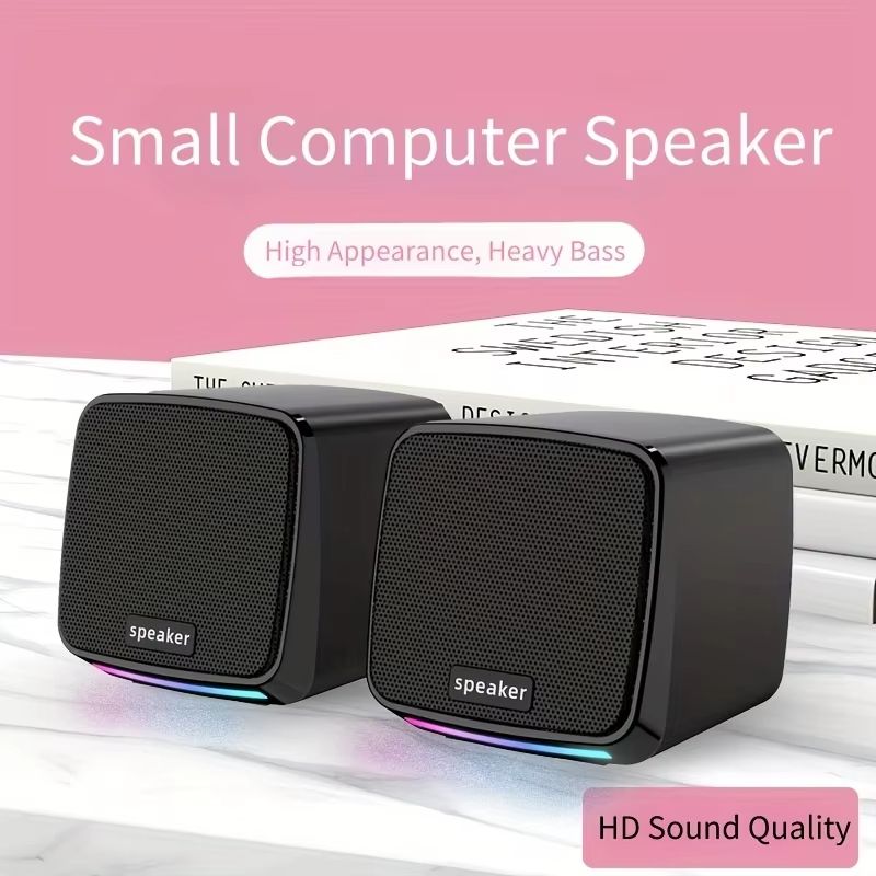 Mini USB Computer Speakers with Stereo Sound and Colorful Li | Inspire ...