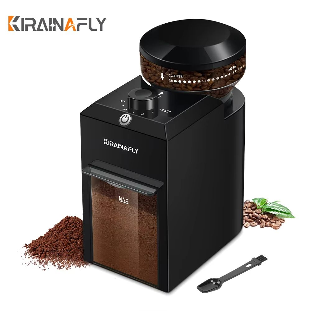 BrewMaster Automatic Burr Coffee Grinder - Electric Bean Grinder with 28 Adjustable Settings for Espresso, French Press