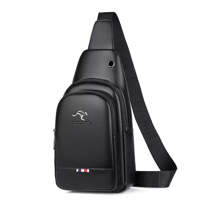 Men's Chest Pack Crossbody Bag – Luxury PU Leather Shoulder Bag for Everyday Use