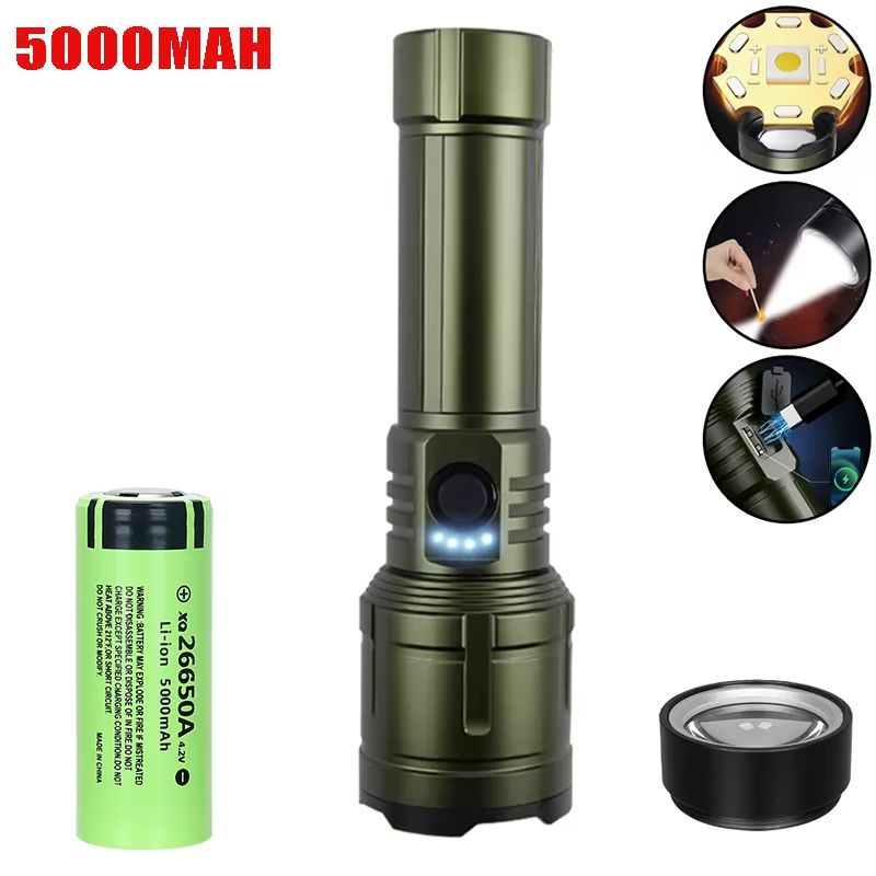 Ultra Bright Rechargeable LED Flashlight - Long Range Tactical Torch for Camping, Hiking & Emergencies