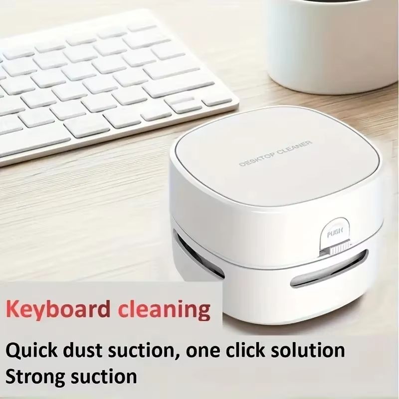 Portable Mini Desk Vacuum Cleaner – Compact Desktop Dust Sweeper for Home, Office, and Car