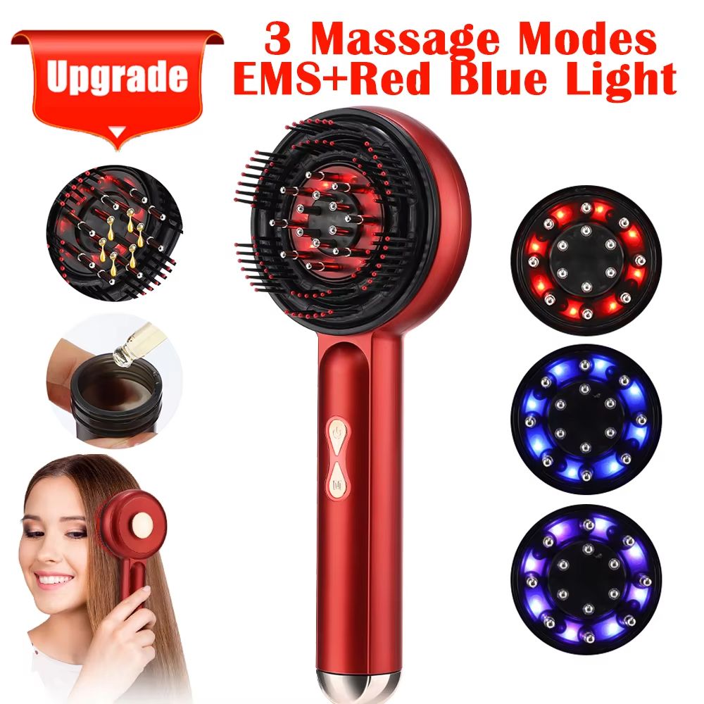 Electric Scalp Massage Comb with Red Light Therapy for Hair Growth and Anti-Hair Loss