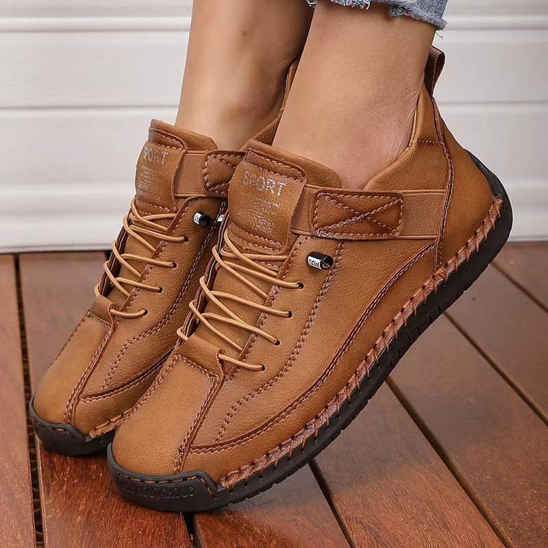 Women's Mid-Top Retro Workwear Boots - Fashionable British Style Anti-Slip Shoes
