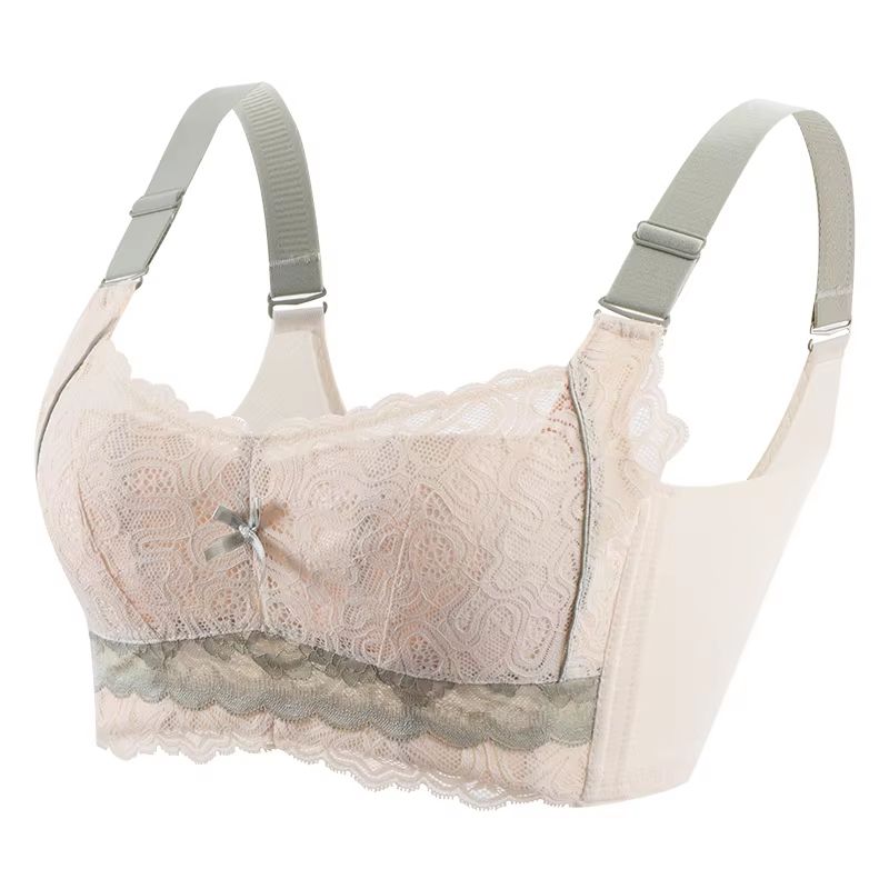 Wireless Lace Bra for Women – Thin Cup Minimizer Brassiere with Push-Up Support in Plus Sizes