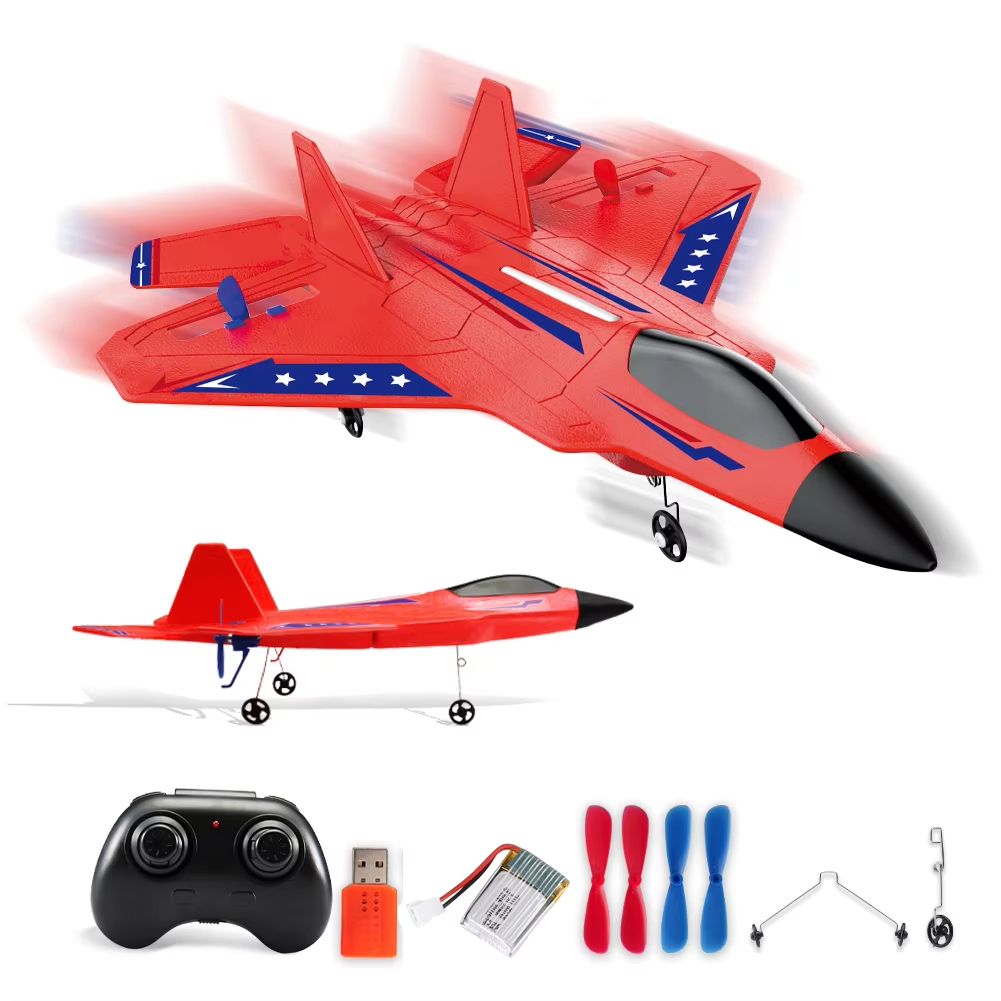 F22 Raptor RC Plane with LED Lights – 2.4G Remote Control Fo