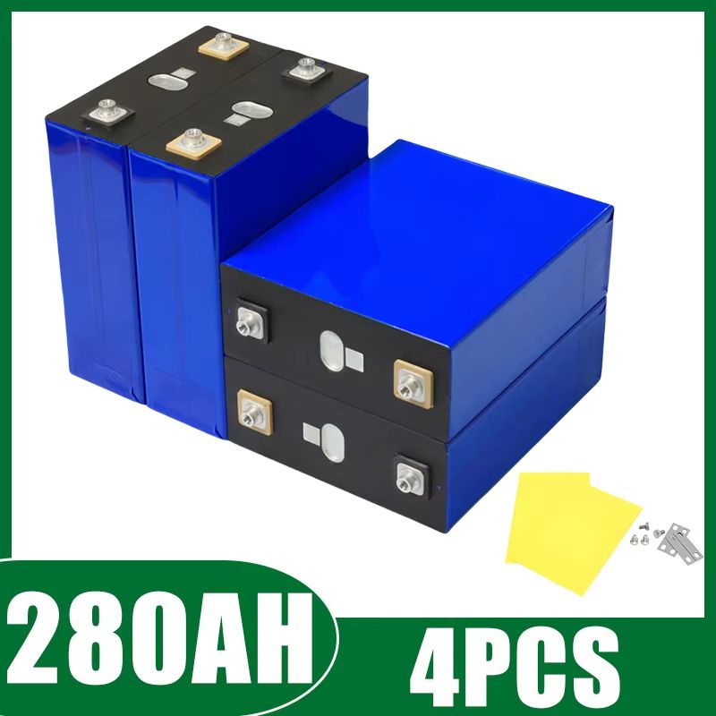 4PCS LiFePO4 Rechargeable Battery Pack - 3.2V 120Ah-340Ah Grade A Lithium Iron Phosphate Cells for 12V Solar, RV, and En