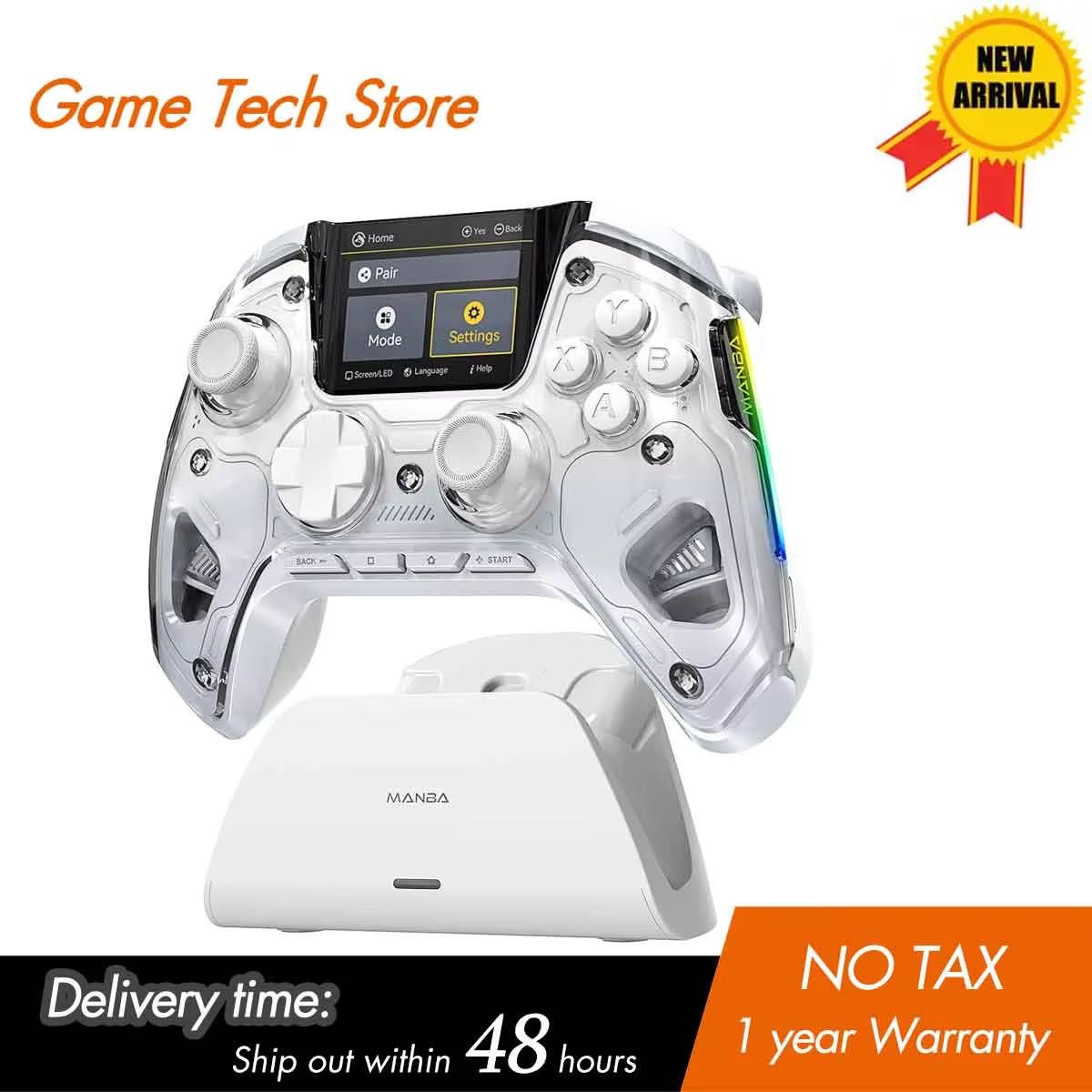 Mamba One V2 Wireless Gaming Controller - Multi-Platform Hall Effect Joystick with RGB Lights, 1800mAh Battery & Chargin