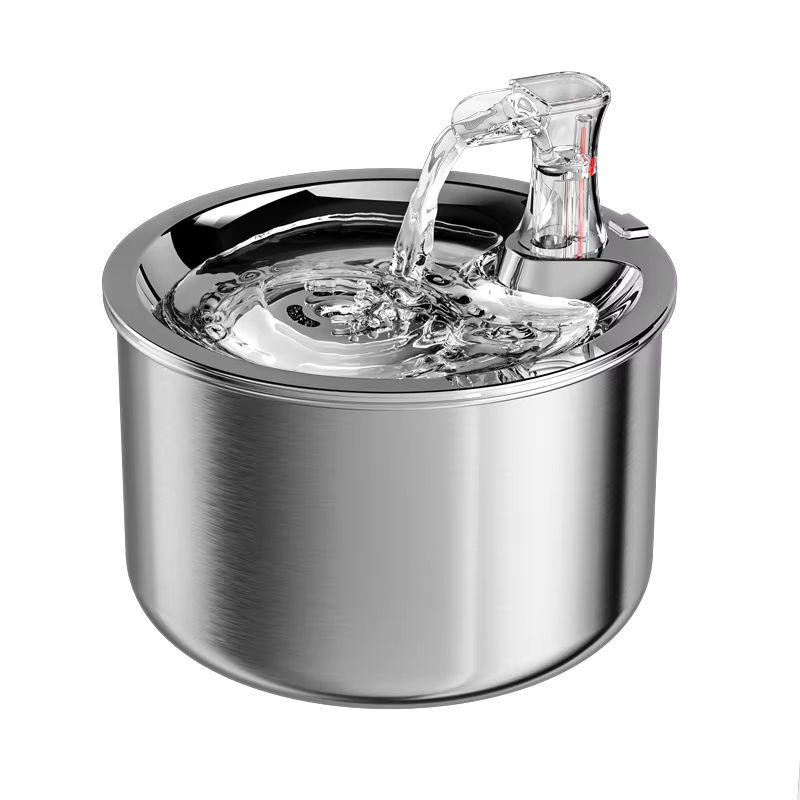 2L Stainless Steel Pet Water Fountain – Automatic Cat and Dog Dispenser with Optional Sensor and Heater