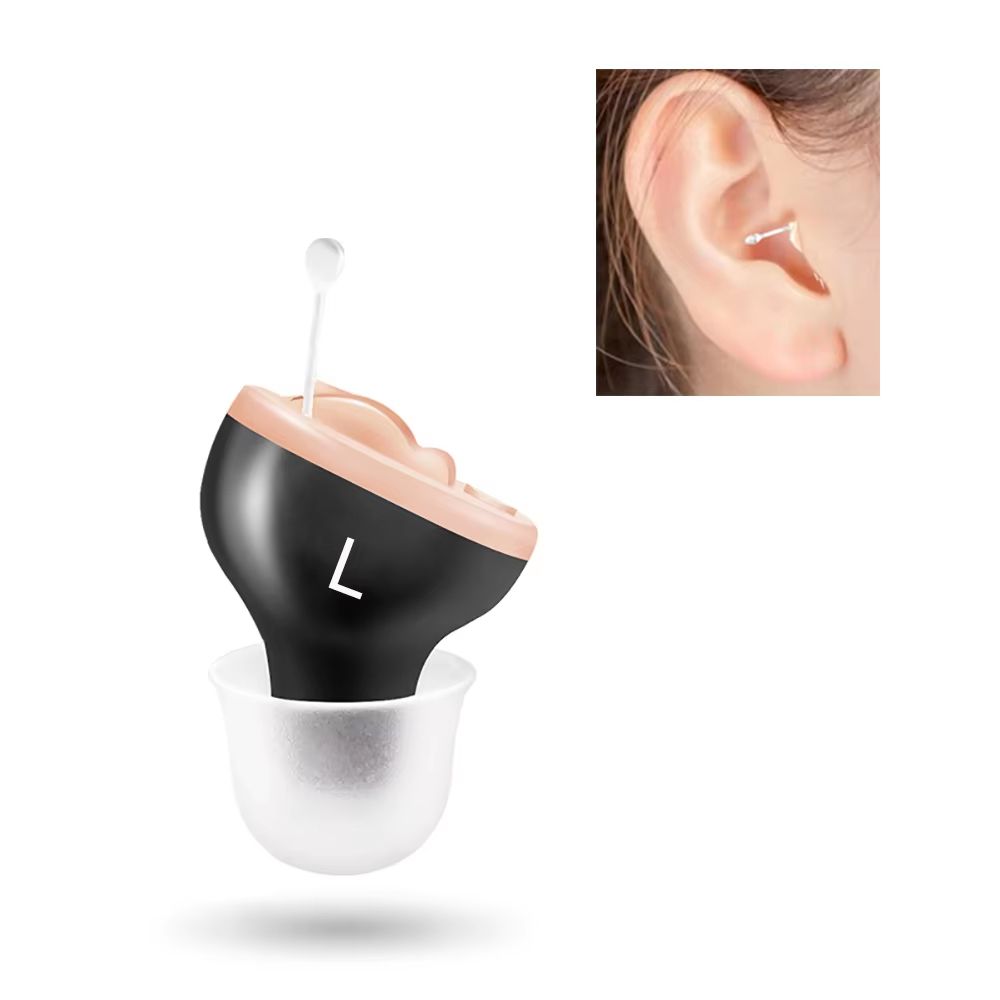 Premium Mini CIC Hearing Aid - Discreet Rechargeable Inner Ear Device for Clear TV & Call Sound (Left and Right Pair)