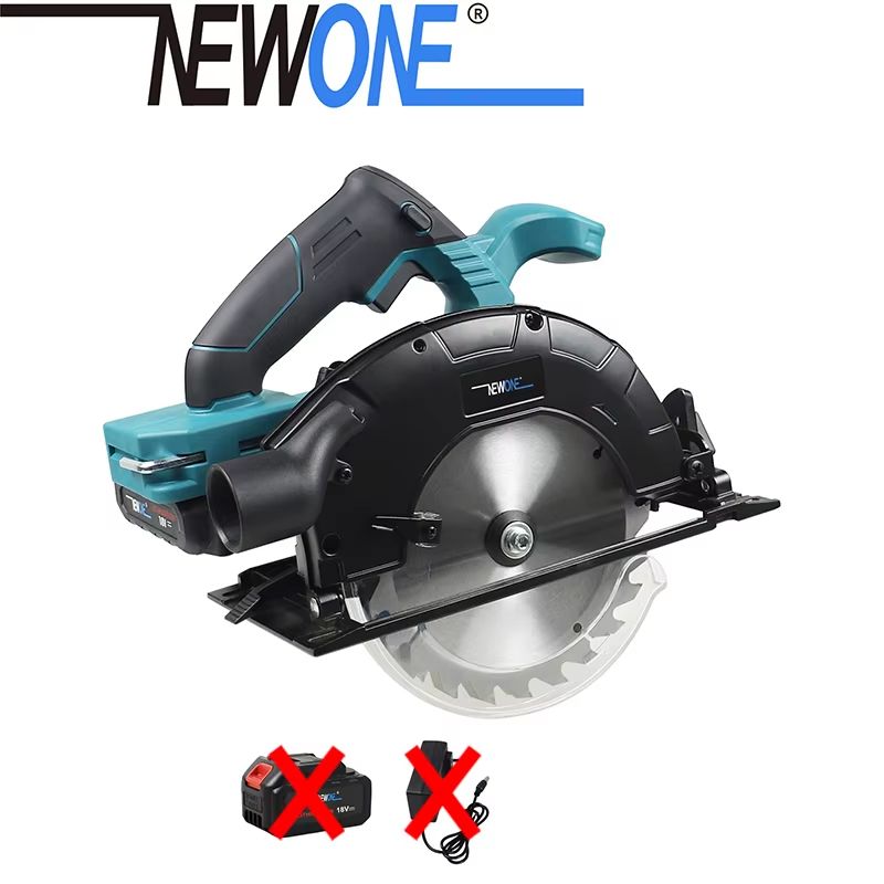 165mm Electric Circular Saw with Brushless Motor, Multi-Angle Cutting, Compatible with Makita 18V Battery - Includes Bat