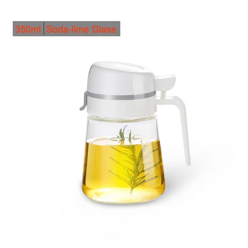 PurePour Glass Olive Oil Dispenser Bottle - Auto Flip Leakproof Kitchen Container