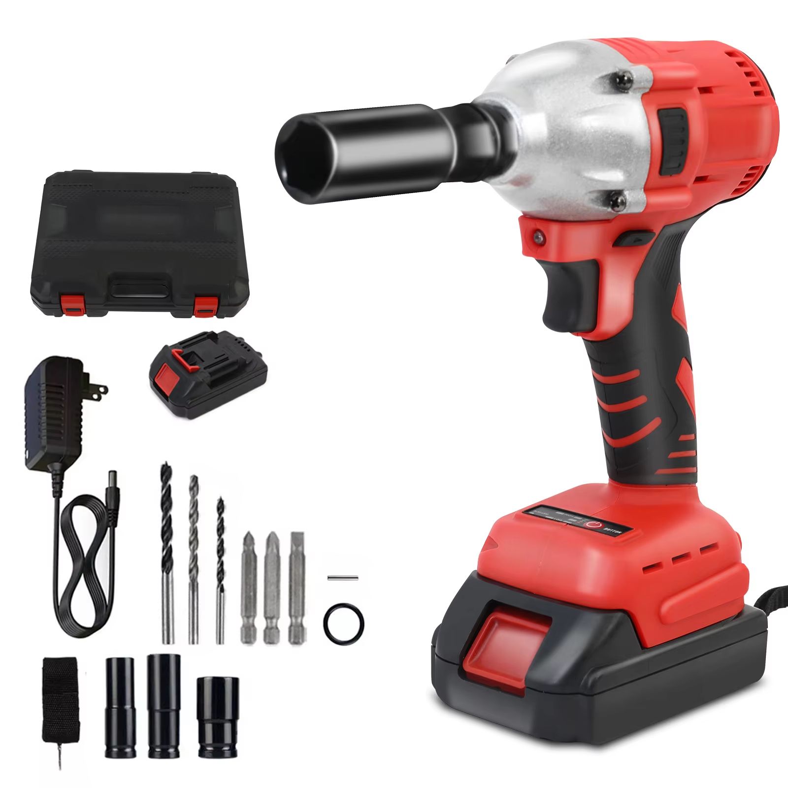 1000N.m Cordless Impact Wrench Drill โ Brushless High Torque 20V Electric Power Tool with Battery & Fast Charger