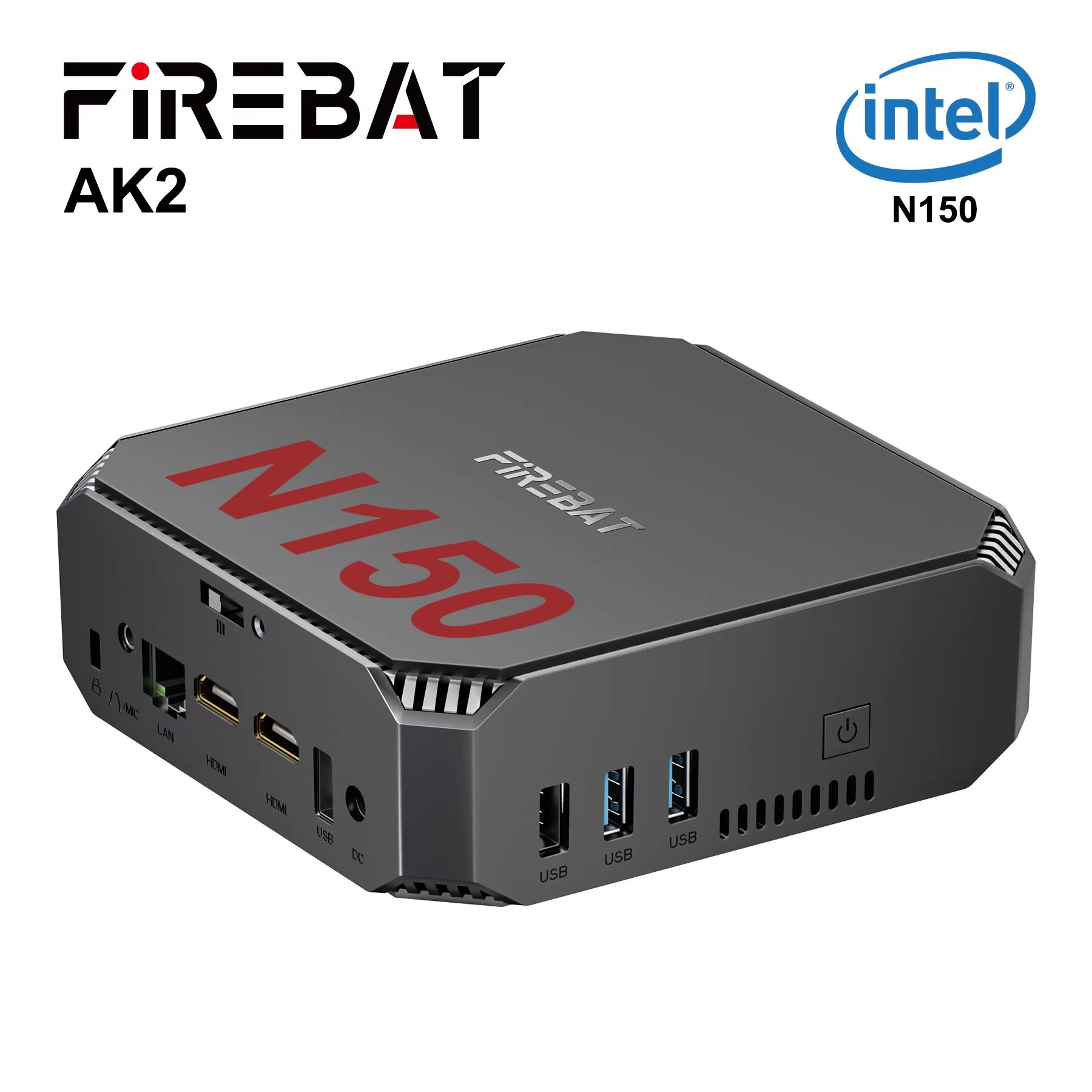 FIREBAT AK2 PLUS Mini PC - Intel N150, 16GB RAM, 512GB SSD, Dual Band WiFi 5 & BT4.2 Compact Desktop Gaming Computer