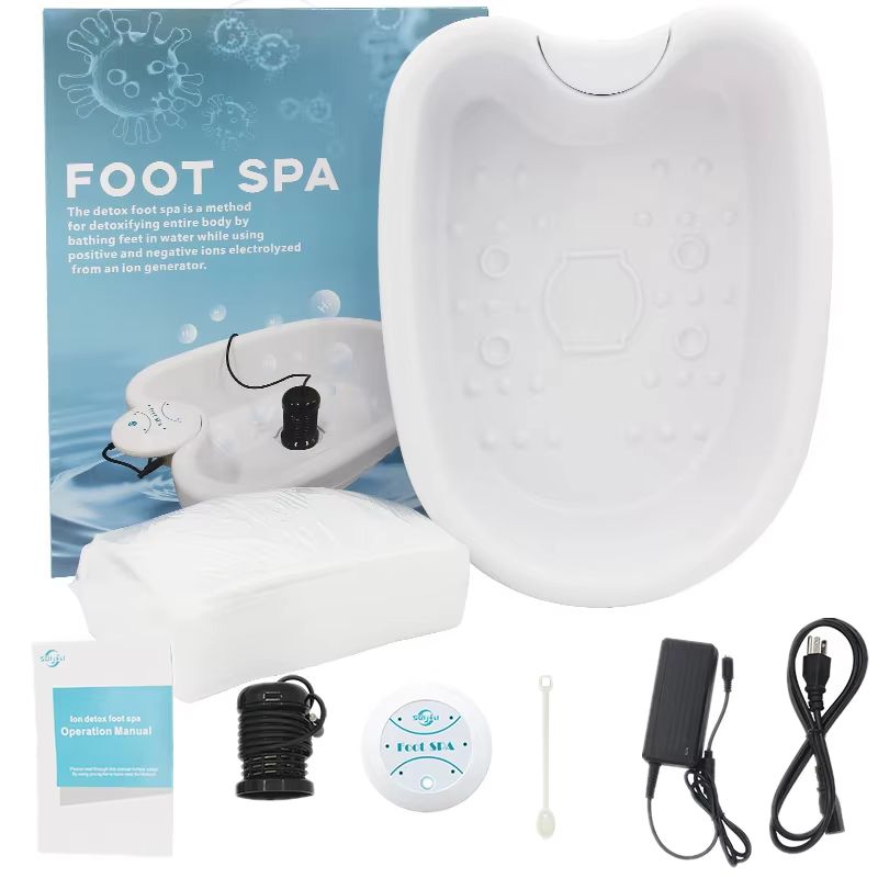 Detox Ion Electric Foot Spa Bath Massager - Vibrating Whirlpool Footbath for Relaxation & Health Therapy