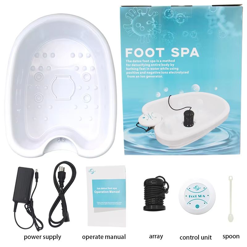 Ionic Detox Foot Bath Massage Machine with Basin – Electric Foot Spa Massager with Vibration & Deep Cleansing Arrays