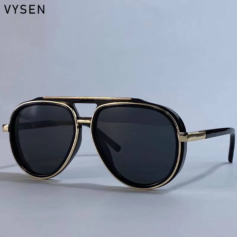 Men's Oversized Polarized Pilot Sunglasses – Luxury Double Beam Vintage Driving Shades