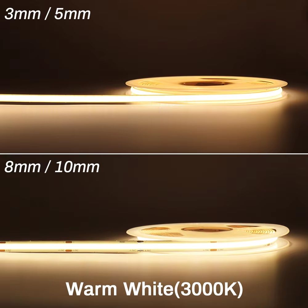 High Brightness COB LED Strip Light 12V 24V Flexible Tape Lighting for DIY and Home