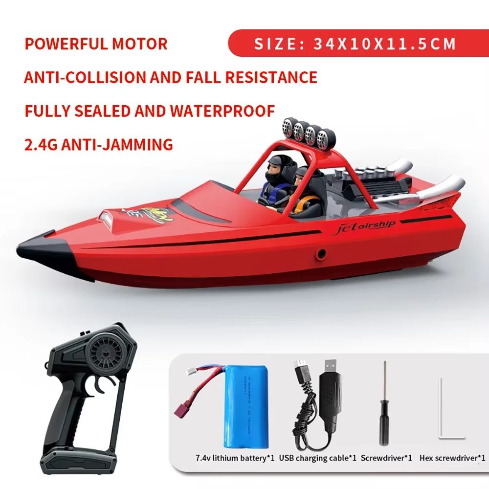 TY725 High-Speed RC Jet Boat - Turbojet Remote Control Boat with Low Battery Alarm for Adults & Kids