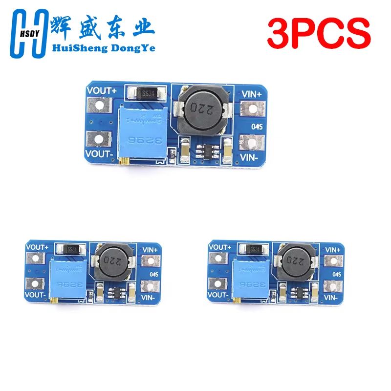 MT3608 DC-DC Boost Converter Module - Adjustable Step-Up Power Supply 2A 2V-24V to 5V/9V/12V/28V for Arduino and DIY Pro