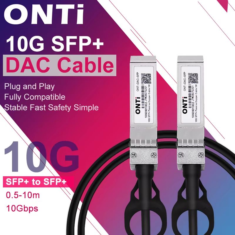 ONTi 10G SFP+ Twinax Direct Attach Copper Cable - High-Speed DAC for Cisco, Huawei, MikroTik, HP, Intel Switches