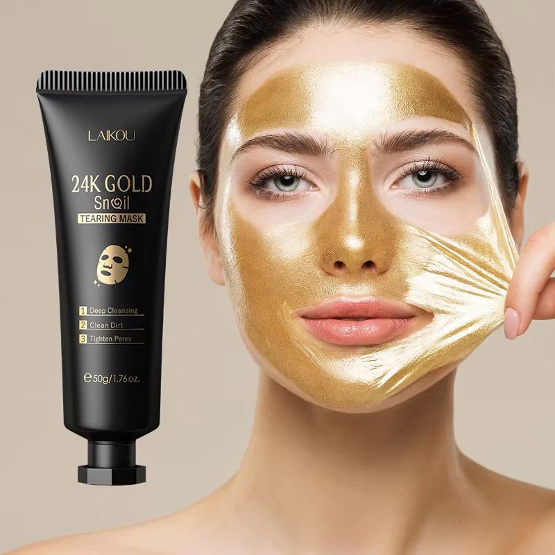 RadiantGold Sakura Peel-Off Mask - 24K Gold Anti-Wrinkle & Blackhead-Removal Treatment