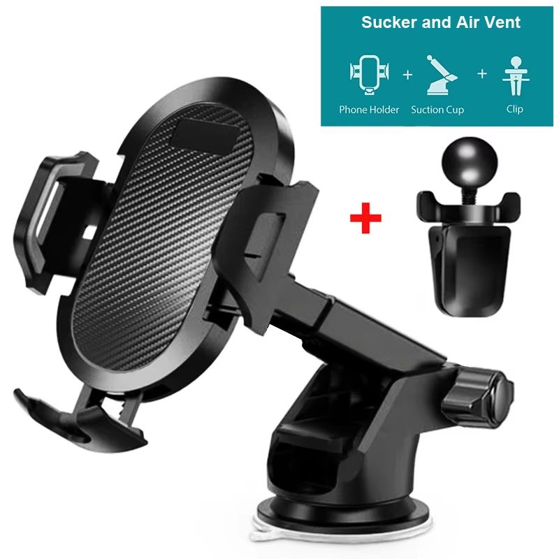 Car Phone Mount with Long Arm Suction Cup – Universal Mobile Holder for iPhone, Huawei, Xiaomi, Redmi, Samsung