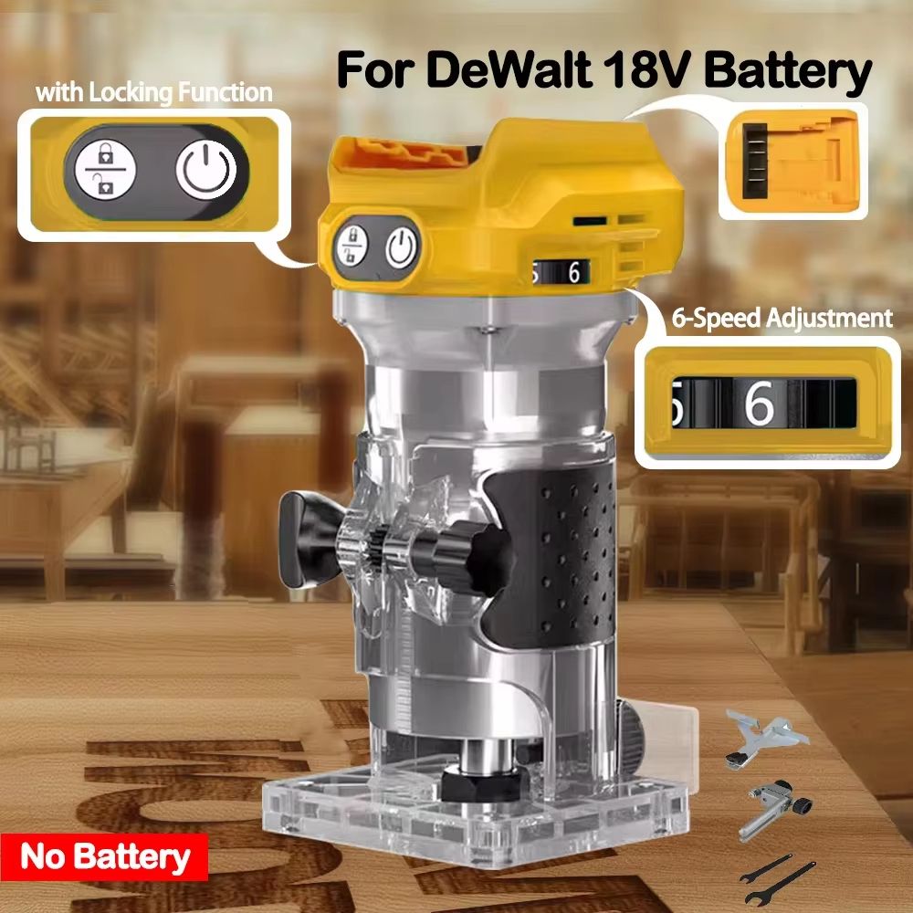 ProTrim Brushless Cordless Woodworking Trimmer - 18V Compatible Milling & Engraving Slotting Machine