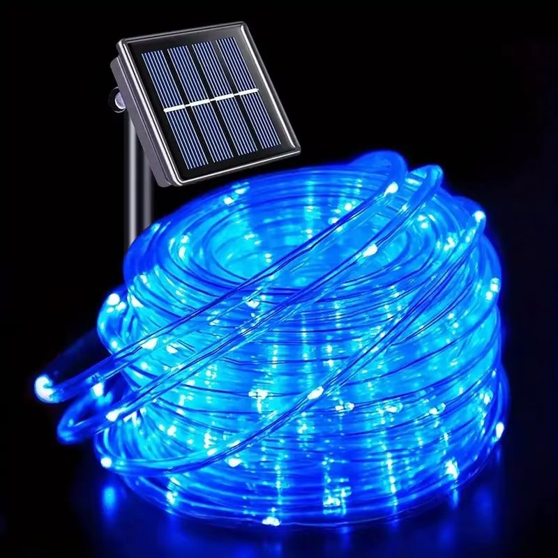 LED Solar Rope Lights – 50/100/200 LEDs, Waterproof Outdoor String Lights with 8 Modes for Garden, Christmas, Halloween
