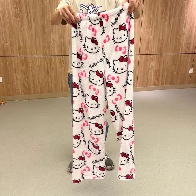 Y2K Hello Kitty Pajama Pants – Sanrio Anime Women's Sleepwear, Cartoon Couple Home Trousers