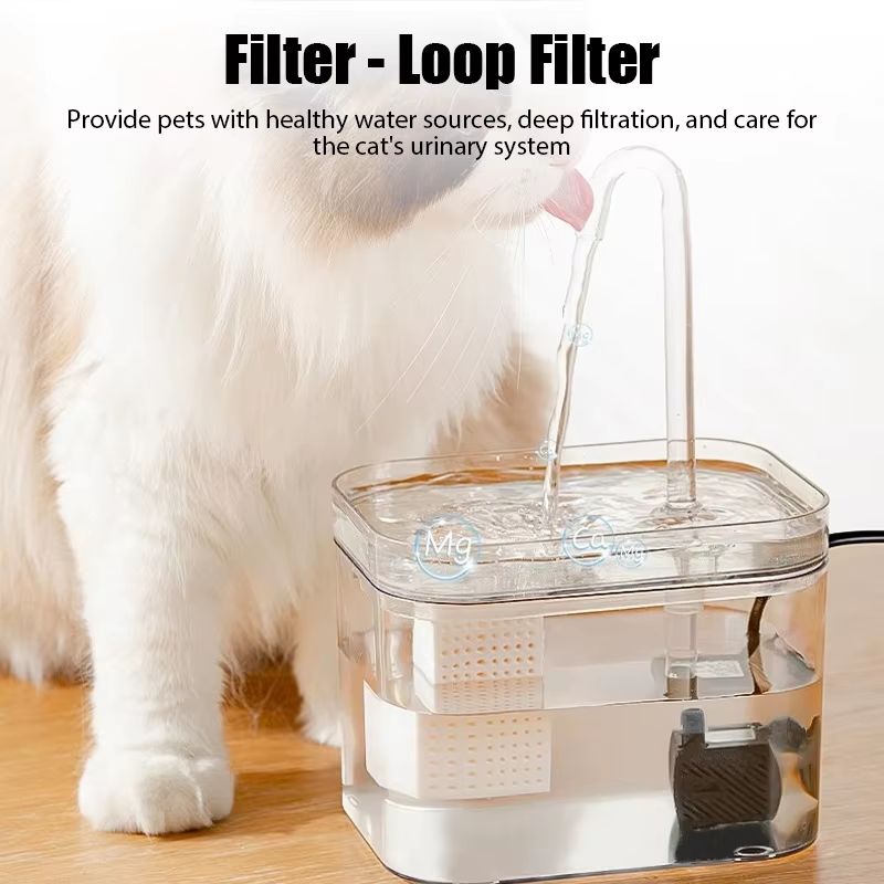 Ultra-Quiet USB Recirculating Cat Water Fountain with Auto-Filter - For Clean, Fresh Pet Hydration