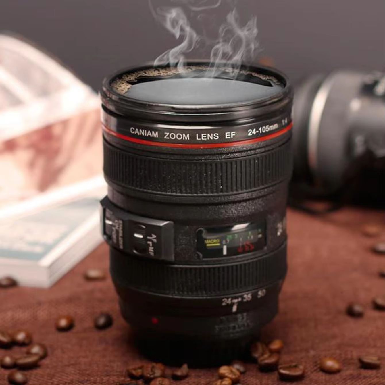 FocusShot DSLR Lens Coffee Cup - Realistic Camera Mug for Photo Lovers