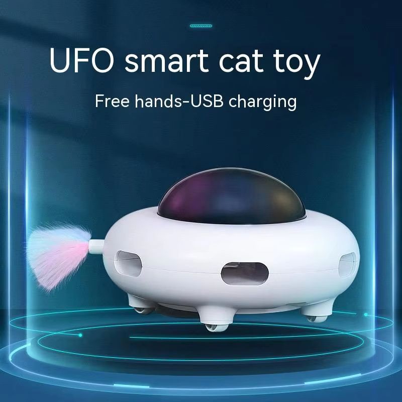 Smart UFO Cat Teaser - USB Rechargeable Interactive Pet Turntable Toy