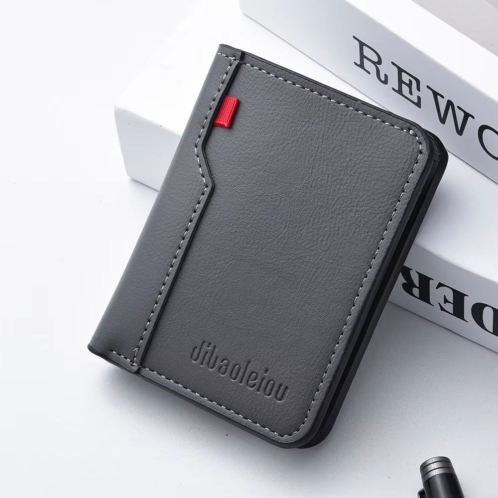 Ultra Thin Mini Soft PU Leather Credit Card Wallet Holder Short Vertical Mens Slim Wallet