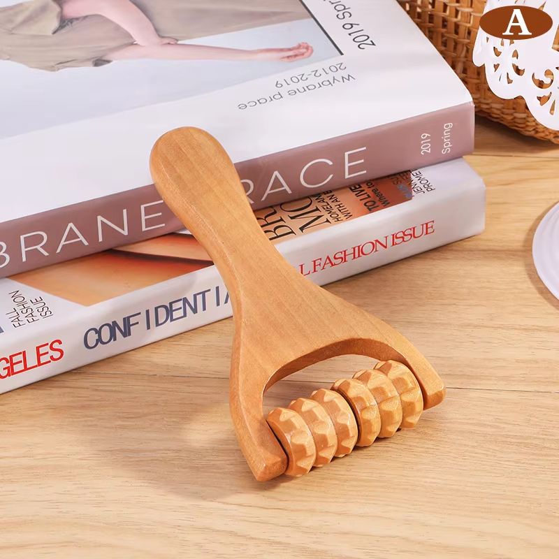 Wooden Roller Massager for Neck Shoulder and Legs – Handheld Full Body Relaxation Tool