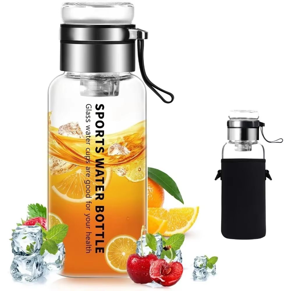 HydroGlass 32oz Portable Glass Water Bottle with Stainless T | Inspire  Uplift