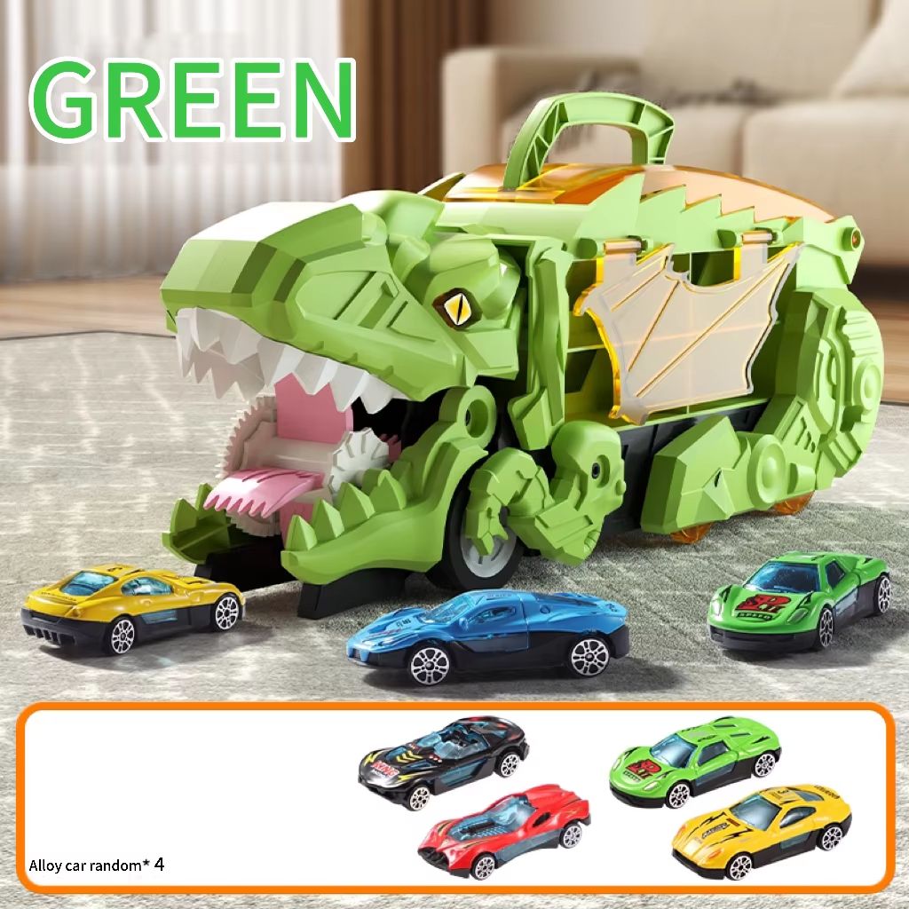 DinoDevour T Rex Transport Car Toy With Alloy Racers