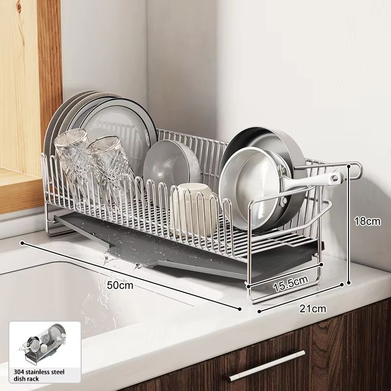 Stainless Steel Dish Drying Rack Over The Sink With Tray Stainless Steel Dish Drying Rack Over The Sink With Tray