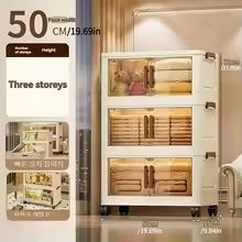Foldable Multi Layer Rolling Storage Cabinet Organizer