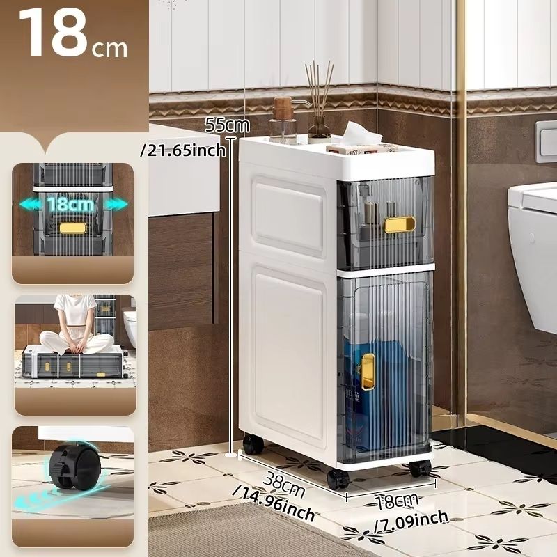 SlimSpace 18 cm Narrow Multi-Tier Storage Cabinet for Small Spaces