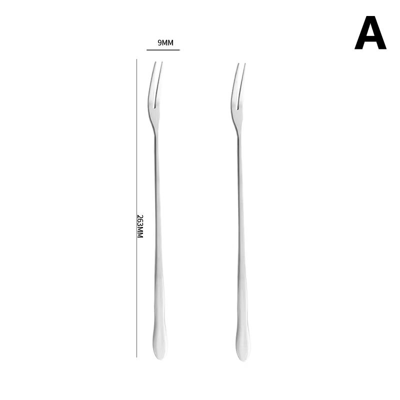 2 Pcs Stainless Steel Long Handle Pickle Fork and Spoon Set Jar Grabber for Preserves and Canning