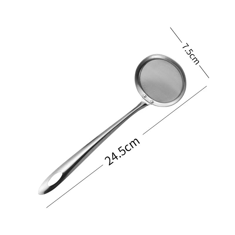 Stainless Steel Fine Mesh Skimmer Spoon - Fat, Grease and Foam Strainer for Soups and Cooking