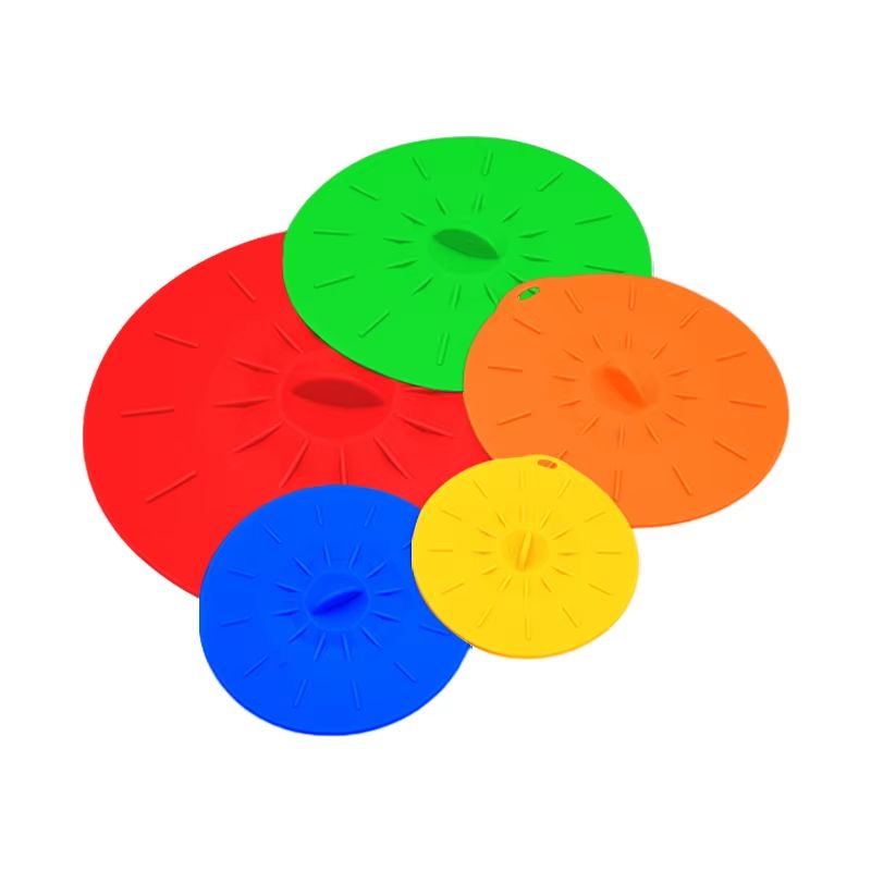 5-Pack Silicone Microwave Splatter Covers – Reusable Heat-Resistant Suction Lids in 5 Sizes